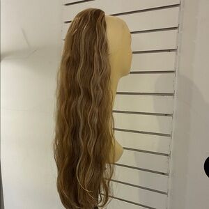 100% Brazilian human hair blend ponytail with comb and draw string attachment